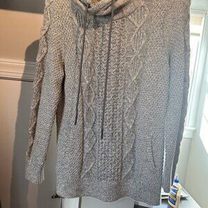 Women's Signature Cotton Funnelneck Sweater Gray Size Medium